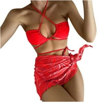 Ecqkame New Set kupaći kostimi za kupaći kostimi u visokim strukom Seksi čipka u Up Micro Bikini set