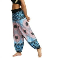 Ženske modne joge hlače casual harem hlače Ispiši cvjetovi labave pantalone