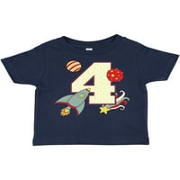 Inktastični 4. rođendan vanjski prostor Theme poklon mališani dječak ili majica za djevojčicu toddler