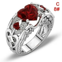 Buytra Luksuzni prstenovi Prirodne dragulje Ruby Obećaj prstenovi romantični vjenčani prsten