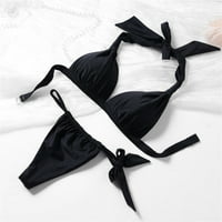 Ženski usjev Top bikini set Solid zavoj bikini set kupaći kostimi push-up podstavljeni grudnjaci kupaći