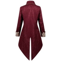 Fartey Gothic Steampunk jakna za muškarce Renesansne srednjovjekovno dugme dolje kaput s remenom dugih