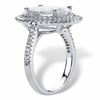 Je nakit za palminu nakit ovalni kubični cirkonijski dvostruki halo zaručni prsten 2. TCW u platinama