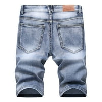 Homodles Muške labave traper kratke hlače - Splice Trendi kratke hlače Plava Veličina 4XL