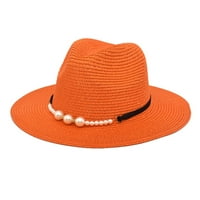 BNJIN bejzbol kapice Proljeće i ljetna krema za sunčanje Biserna oprema Sun Hat Black Flat BRIM Retro Jazz Top Hat Womens Streak Hat Beanies za zimsku naranču