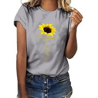 Ženske djevojke plus veličina suncokretovoj tinejdžerke kratkih rukava majica bluza