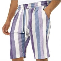 Chueow ljetni muške kratke hlače Jesibavi elastični struk Stripe Pocket plaže kratke hlače Očel Day