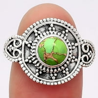 Desiregem bakar zeleni tirkizni - Arizona srebrni odrasli ženski prsten S.8. Nakit SDR112587