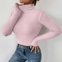 Shomport Womens džemper casual pleteni džemper s dugim rukavima posadni vrat pulover od pulovernih boja