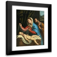 Giovanni Battista Salvi da Sassoferrato crna modernog uokvirenog muzeja Art Print pod nazivom - Djevica