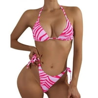 Ženski kupaći kostimi Tummy Control bikini Ispis Set StripePrint Print punjeni grudnja kostimi