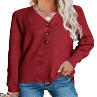 Kiapeise Ženski džemper Ležerne prilike dugih rukava Plut pulover plus veličina čvrste majice