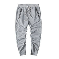 Entyinea Streste pantalone za muškarce Modni vitki montirani dušici sa dubokim džepovima sive m