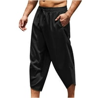 Posteljine hlače za muškarce labave fit izvlačenje elastičnih struka ljetne plažne hlača jogger joga