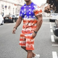 Muški patriotski odjel 4. jula TEE majice i klasik Fit sportske kratke hlače Zapovijesti Dan neovisnosti