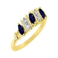 * Jednostavno elegantan prekrasan plavi safir i dijamantni prsten - septembar roštilj *