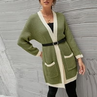 Ženske plus veličine kaputi i jakne jesen zimski kaput vuneni kardigan puni patchwork džemper dugih