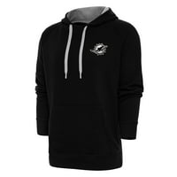 Muški antigua crni miami dupinski metalik logotip pobjeda pulover hoodie