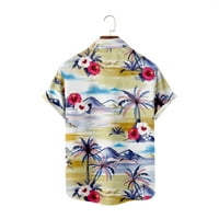 Ljetna plantain ostavlja cvijet retro košulju MENS polo majica sa džepom Slim šala za majicu za čovjeka