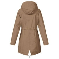 Kaputi za ženske kapute za žene Ženska lagana kapuljača vodootporna aktivna vanjska kišna jakna, kaki