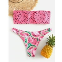 Zuwimk Womens Bikini, Halter String Bikini set Thong Cheeky Dvije kupaće kupaće komiče ružičaste, m