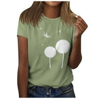 Maslačka grafička majica za žene Wildflower čine želju vintage ties top smiješne ljetne majice kratkih