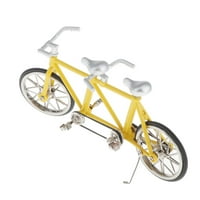 Mini - ručno rađeni metalni tandem Bike Model - Dekorativna kreativna igra igračka Poklon žut