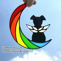 Privjesak Viseći Angel Dog Memorial Suncatcher Prekrasan simpatijski poklon Rainbow Moon Dog akrilni