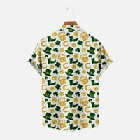 Bextsrack muške majice Svetog Patrickovog dana zeleni tiskani relapirani-fit casual majica s kratkim
