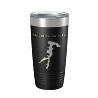 Mount Storm Lake Map Tumbler Travel Gol izolirani laserski urezani kava za kavu Zapadna Virdžinija oz