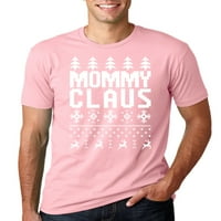 Mama claus ruus ružni božićni džemper muška grafička majica, svijetlo ružičasta, velika