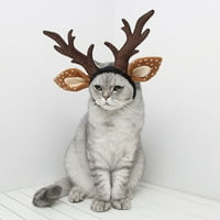 Božićni ljubimac Traka za kućne ljubimce Elk Reindeer Antler Traka za glavu sa Santa Headband PET Pet