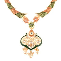 Efulgenz Indijski nakit starinski emajl Kundan Crystal Choker ogrlica od kapljica naušnice Bollywood