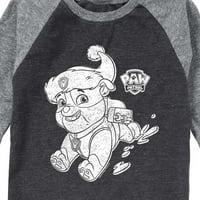 Paw Patrol - ruševina Santa šešir - grafička majica mališana i omladine Raglan