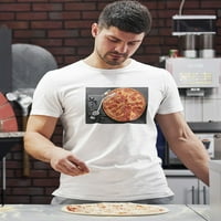 Vintage pizza vinil rekordni grafički muškarac bijela majica, muški x-veliki