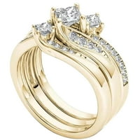Duhgbne prsten okrugli dijamantski vjenčani obljetni poklon pribor za poklone veličine 11