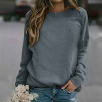 HHEI_K Hoodie za žene Ženska Ležerna modna cvjetna tiskana pulover s dugim rukavima