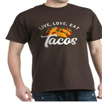 Cafepress - Live Love Tacos h Tamna majica - pamučna majica