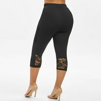 Žene Yoga Capris Hlače Clearence Solid Sports Yoga gamaše Plus veličina čipke Bib hlače Covellve ženske
