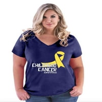 - Ženska majica plus veličine V-izrez, do veličine - rak djetinjstva