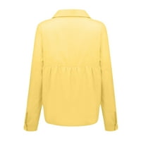 Ženski ljetni vrhovi dugih rukava ženske bluze casual solidne halter košulje žute l