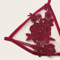 Gaiseeis Novo žensko cvijeće vezeno Applique čipka grudnjaka za spavanje crvene rublje set s-xl crveni