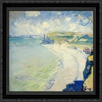 Plaža na pourville crnoj ukrašenom drvetu ugrađen platno umjetnost Monetom, Claude