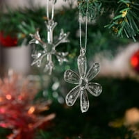 2 Glass Iridescentne pahuljice ukrase, božićni ukras za ukras božićnog drvca na ukrasu 12-komada set
