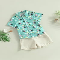 Suaumret Kids Boys gospodin odjeća Ljetna kokosova stablo Ispis kratkih rukava na majici Casual Elastic