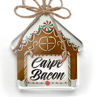 Ornament je tiskao jedno oboren vintage slova Carpe Bacon Božić Neonblond
