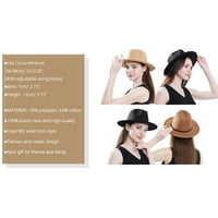 Bagilaanoe unise Panama šešir Vintage Style Wide Wide Carle Felt Fedora Hat za muškarce Žene