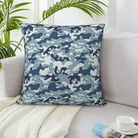 Dekorativni jastuk, geometrijski plavi kamuflažni kvadratni kauč Dekorativni pleteni jastuk, 20 x20