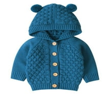Toddler Baby Kid Boy Girl džemper s kapuljačom pletenim vrhovima topli kaput gornja odjeća