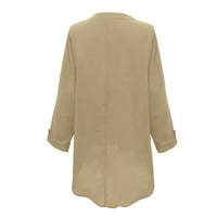 Ljetne ženske posteljine pamučne majice vintage trendi Ležerne prilike Ležerne prilike TUNIC TEES dugi